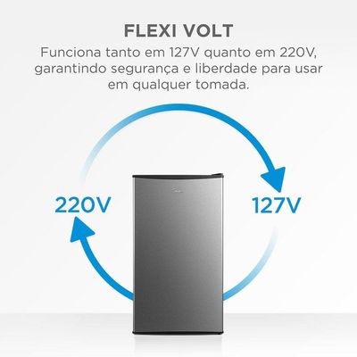 Frigobar 93L Inox Inverter Midea MDRD142FGD503 Bivolt