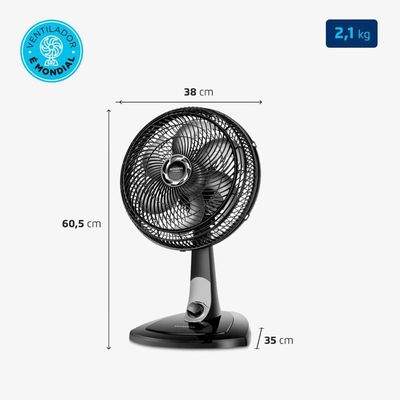 Ventilador Mondial VT-30NB 30cm Preto Com Prata 110V
