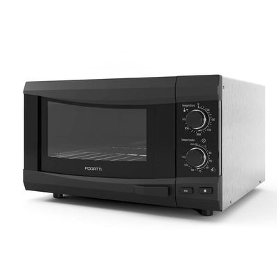 Forno Fogatti Elétrico Bancada Super New Black Kromanox 45 Litros Preto Com Kromanox 110V