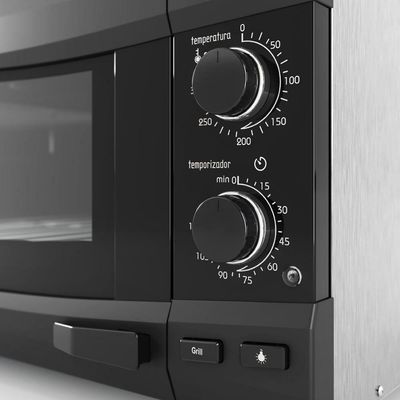 Forno Fogatti Elétrico Bancada Super New Black Kromanox 45 Litros Preto Com Kromanox 110V