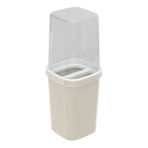 Porta Escova Plasútil com Tampa Fosco Bege