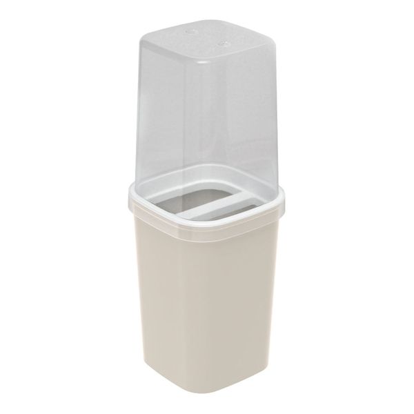 Porta Escova Plasútil com Tampa Fosco Bege UNICA