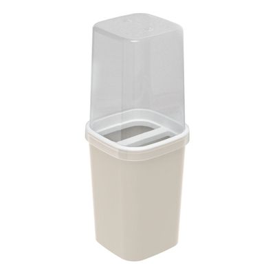 Porta Escova Plasútil com Tampa Fosco Bege UNICA