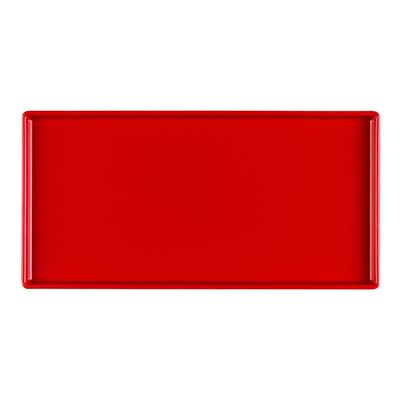 Prato Square Retangular 13,5x27 Vermelho em Polipropileno