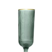 Jogo de taças champanhe em vidro borda dourada L'Hermitage Cameratta 160ml 6 peças verde