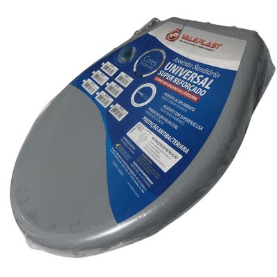 Assento Reforçado Para Vaso Sanitário Universal Oval Cinza