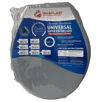 Assento Reforçado Para Vaso Sanitário Universal Oval Cinza