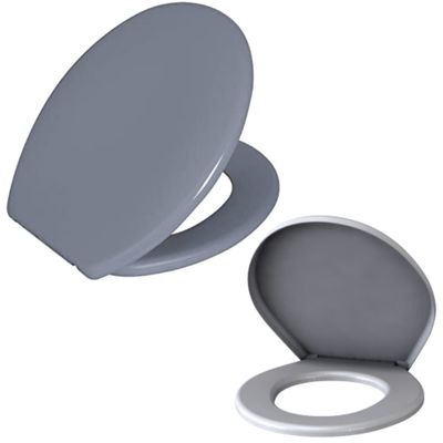 Assento Reforçado Para Vaso Sanitário Universal Oval Cinza