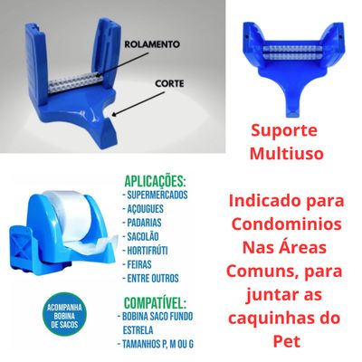 Suporte Para Bobina Fundo Estrela Parede + Bobina Saco Plasti