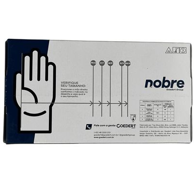 Luva Latex Procedimento Com Pó Média 100un Nobre Branco