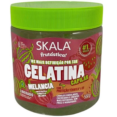 Kit 2 Gelatina Capilar Melancia Skala Proteção Térmica 550g