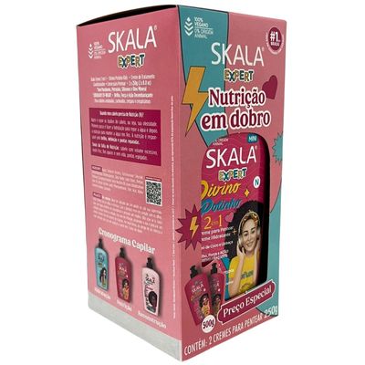 Kit 4 Creme Pentear Skala Divino Potinho Nutrição Vegan 250g