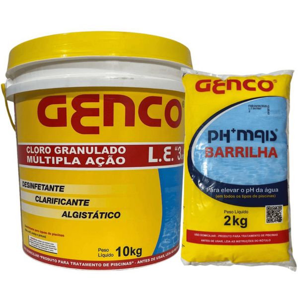 Cloro Multiação Granulado Dicloro 10 K + Ph Mais 02 kg Genco