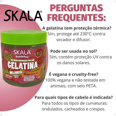 Kit 2 Gelatina Capilar Melancia Skala Proteção Térmica 550g