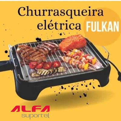 Churrasqueira Elétrica 110v Preta Bandeja De Aluminio Alfa Preto