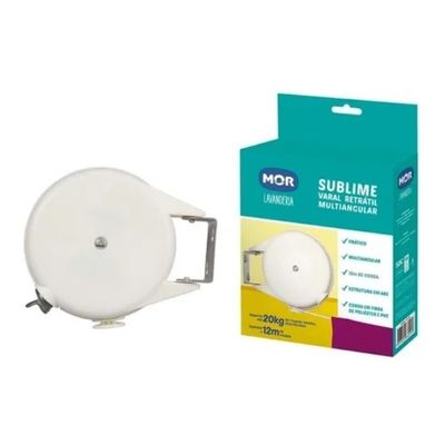 Varal Retrátil Multiangular Sublime Mor Corda 12 Mts 006056 Branco