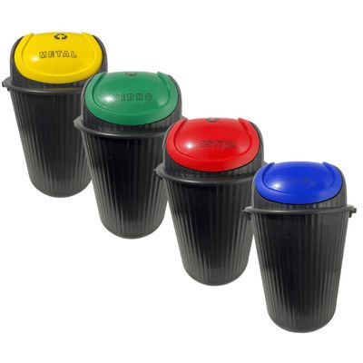 Conjunto Lixeira Para Reciclagem Colorida 56 Lt Antares 04 U