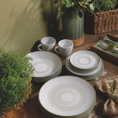 Conjunto 12 Peças Xícaras e Pires de Chá em Porcelana 200ml Tramontina Lineare Mesa Posta Café