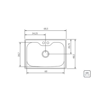 Cuba Tramontina Morgana Aço Inox Acetinado 69x49 cm com Misturador 93806162