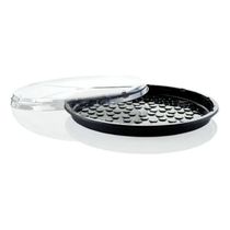 50un Bandeja Pizza Plástica Transparente G230 Rasa 33,5x4,8cm Galvanotek