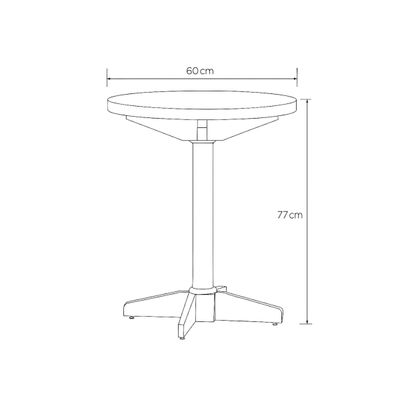 Mesa Bar Baixa Piratini 60x77cm em Madeira Maciça Castanho Acetinado
