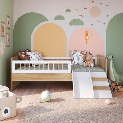 Cama Infantil Montessoriana Solteiro Aveiro Branco Completa Móveis