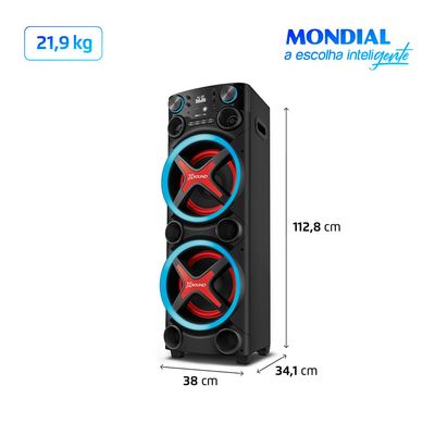Torre de Som Mondial TM-2200 luzes Bluetooth0W RMS APP BIV