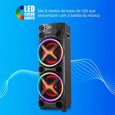 Torre de Som Mondial TM-2200 luzes Bluetooth0W RMS APP BIV