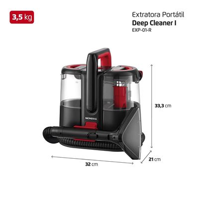 Extratora e Higienizadora Portátil Deep Cleaner I Mondial 1650W - EXP-01-R 127V