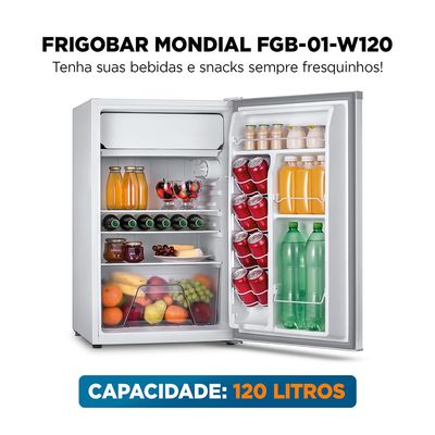 Frigobar Mondial 120L Porta Reversível Branco FGB-01-W120 127V