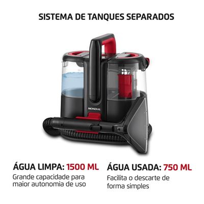 Extratora e Higienizadora Portátil Deep Cleaner I Mondial 1650W - EXP-01-R 127V