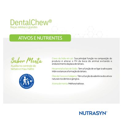 Dentalchew Barra 60g Rp Sabor Menta (hexametafosfato De Sódio + Cravo Da índia )
