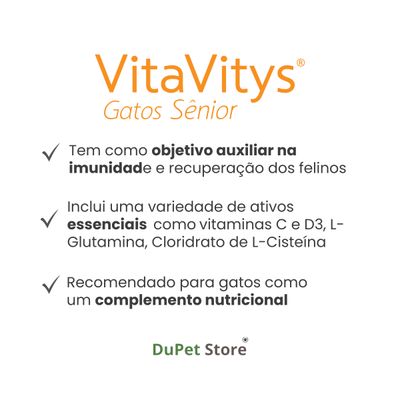 Vitavitys Gatos Senior C/45 Tabletes (prebióticos+ácidos Graxos+vitaminas)