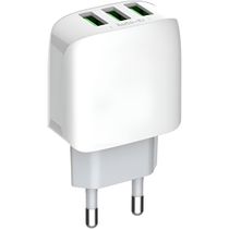 Adaptador Carregador Tomada Três Saídas Turbo 3.1A Cabo IOS