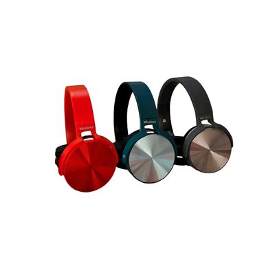 Headset Auscultadores Bluetooth Over-Ear Recarregável Cor:Vermelho