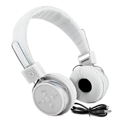 Fone de Ouvido Articulável Bluetooth Microfone Som Cor:Branco