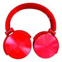 Headset Auscultadores Bluetooth Over-Ear Recarregável Cor:Vermelho