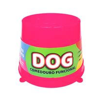 Comedouro Alto Funcional Lento Plástico Anti-Formiga Cor:Rosa