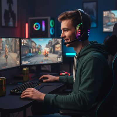 Fone Headset Gamer com Fio Luz RGB Microfone Jogos