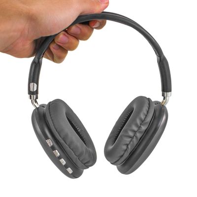Fone De Ouvido Sem Fio Headphone Bluetooth Microfone Cartão SD Radio Cor:Preto