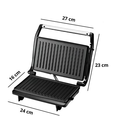 Mini Grill Elétrico de Inox Grelha Antiaderente Cozinha 220V