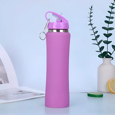 Garrafa Térmica de Bico Canudo Chaveiro 750ml Aço Inox Cor:Azul