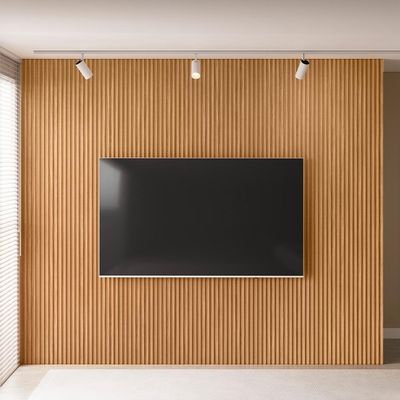 Painel Ripado de Madeira Para Sala Quarto 297x250cm Slats L05 Nature - Lyam Decor