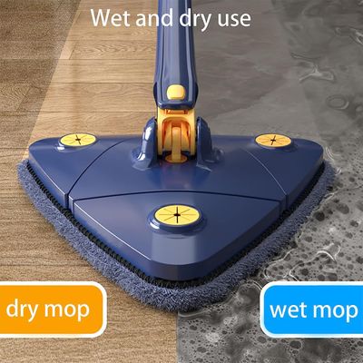 Mop Triangular Retrátil Giratório De 360graus Mop De Limpeza De Alça Longa Ajustável -C/ 5 REFIL PANOS
