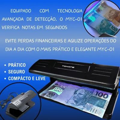 Detector Testador Nota Dinheiro Falso Ultravioleta Bivolt