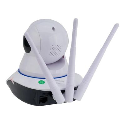 Câmera Ip Wireless Wifi Com 3 Antenas Onvif Hd Giro 360°