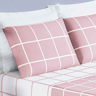 Jogo de Cama Com Lençol de Cima 200 fios Austin King 04 Peças - Rosa