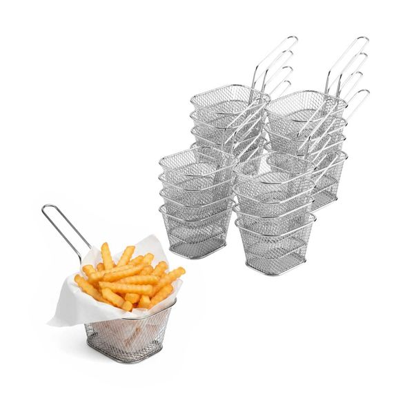 Cestinha Inox Fritas Servir Porçoes Bar Restaurante 50un