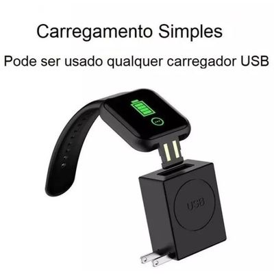 Smartwatch D20S - Monitor de Saúde, Tela HD, e Pulseira DS Preto