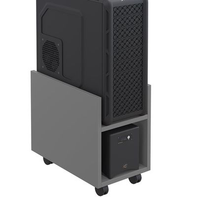 Kit 03 Suportes Para Cpu E Nobreak Com Rodízios Guide L03 Cinza - Lyam